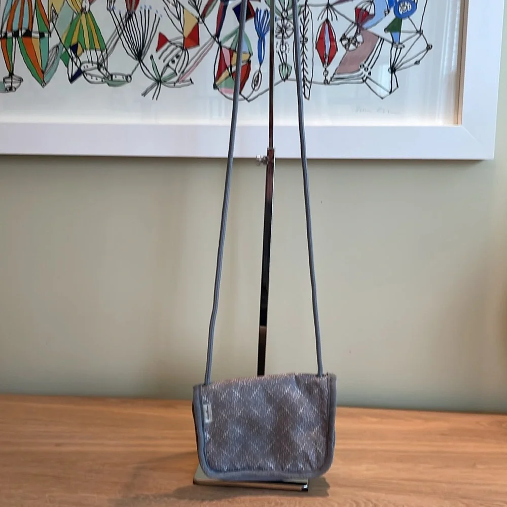 EDDIE BAUER ACTIVEWEAR CROSSBODY ORGANIZER MINI BAG Gray Cream Utility Pockets